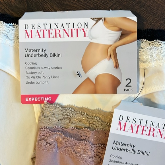 4-Pair Destination Maternity Lace Cooling Seamless Under Belly Bikini Panties - Picture 10 of 13